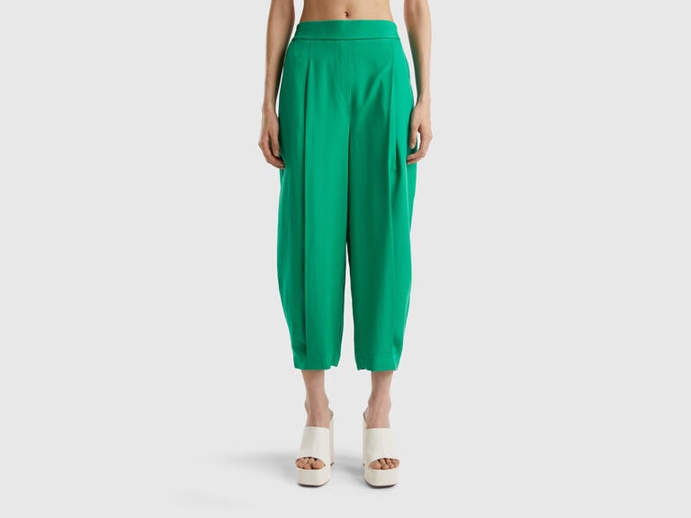 (image for) benetton black friday Pantaloni cropped con pieghe